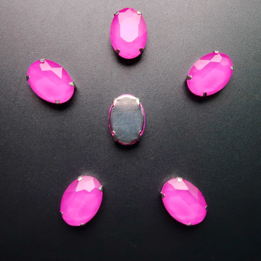 Ovale Silber-Krallenfassungen, 20 Stück/Packung, 10x14mm, 13*18mm, Jelly Candy AB Farben, Glaskristall, zum Aufnähen, Strass-Applikation, DIY-Besatz – Detail 20