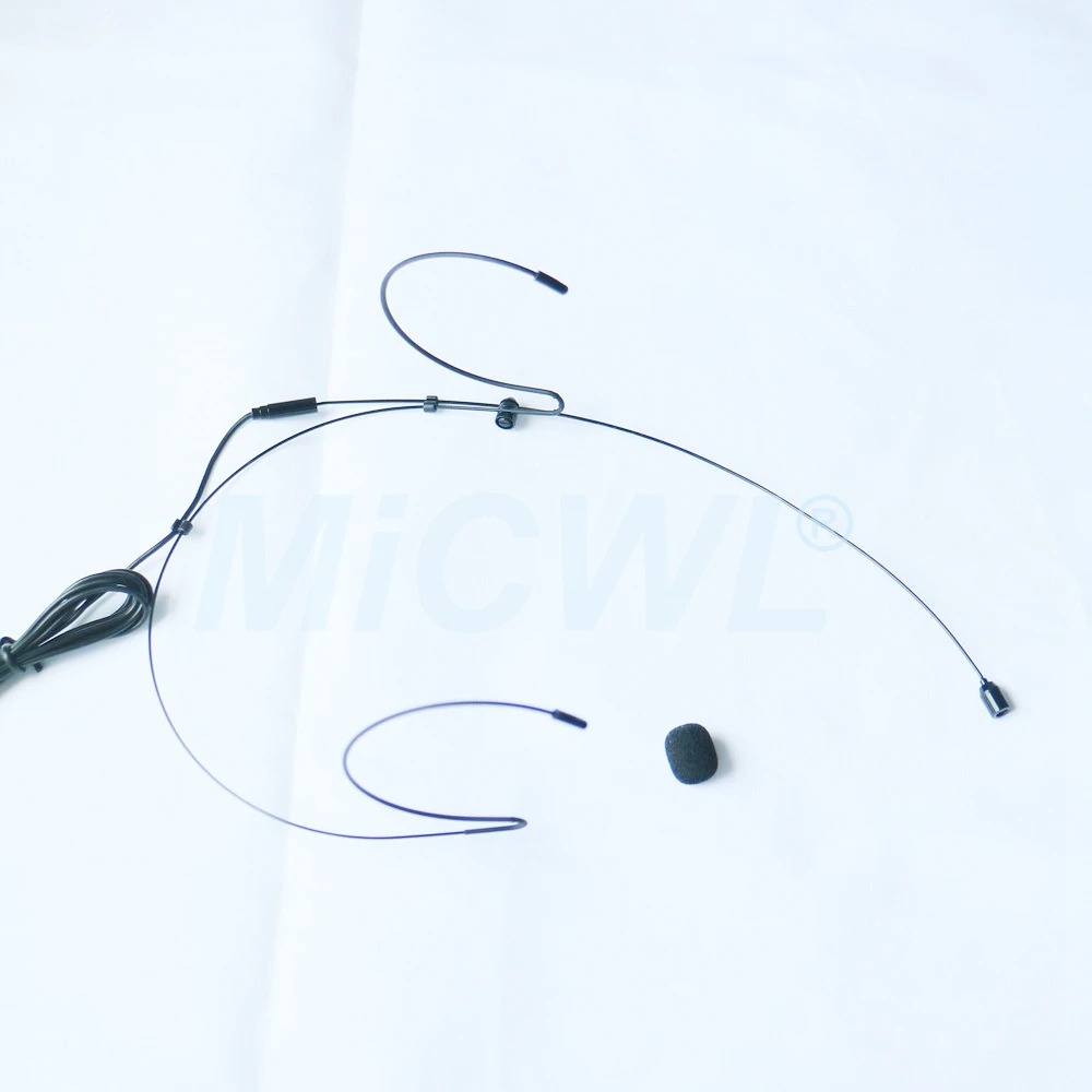 Mikrofon słuchawkowy z podwójnym zaczepem na ucho do kieszonkowego systemu bezprzewodowego Sennheiser SK100 G2 G3 G4 z blokadą 3,5 mm