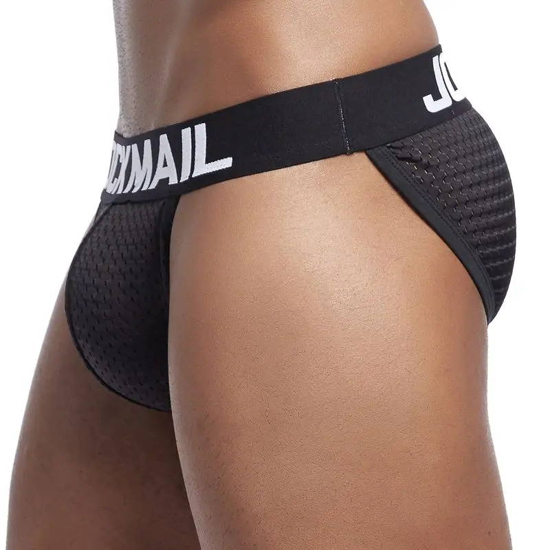 JOCKMAIL Sexy Underwear Men Bikini Briefs Breathable Mesh Calzoncillos Hombre Slip Tangas Gay Penis Pouch Jockstrap Underpants