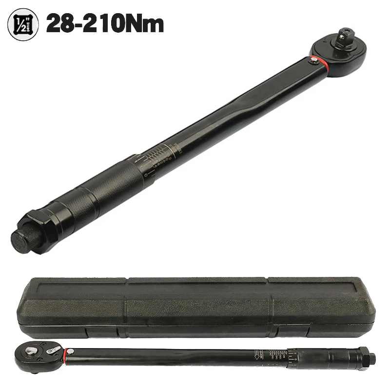 

1/2" Torque Preset Torque Wrench Drive Tool 28-210 Nm Positive Negative Two-Way Adjustment Spanner Auto Repair Hand Tools