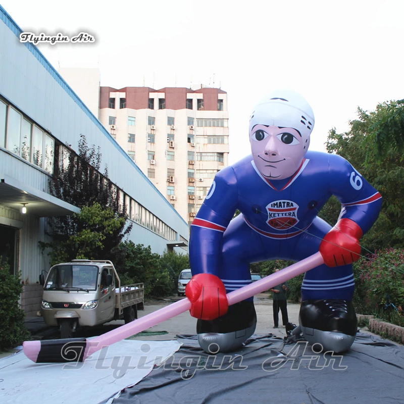 

Customized Giant Inflatable Bandy Ball Player 5m Air Blow Up Ice Hockey Sportsman Model For Event