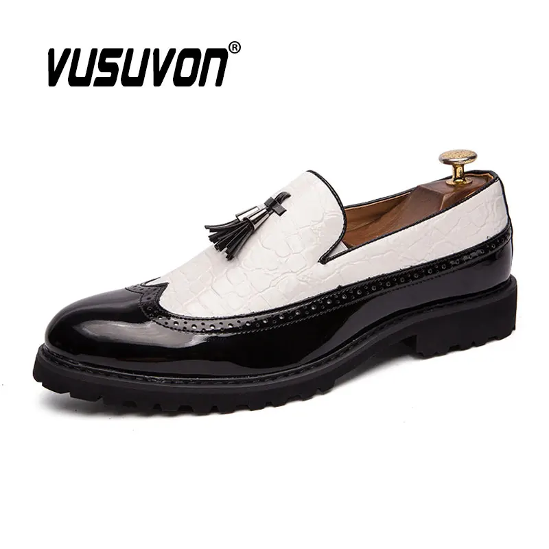 

Handmade Fashion Tassel Loafers Black Bottom Genuine Leather Gentleman Street Walking Shoes Men Party Business Slip-on Driving