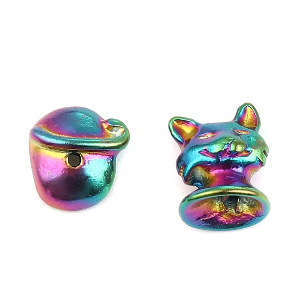 

DoreenBeads Animal Shape Zinc Alloy Beads Caps Cat Animal Multicolorfor DIY Jewelry Findings,3 set