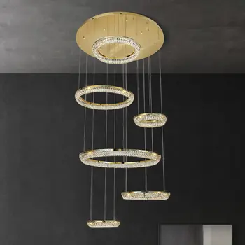 裝飾藝術風格圓形三層LED可調光銀金水晶吸頂燈。吸頂燈。門廳吸頂燈 10 最佳銷售 銀色吸頂燈 - №6