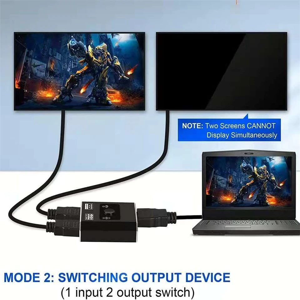 2022 Terbaik HDMI Switcher 4K Bi-direction 2.0 HDMI Switch 1x 2/2X1 Adapter 2 In 1 Out Converter untuk PS4 PS5 TV Box HDMI Splitter