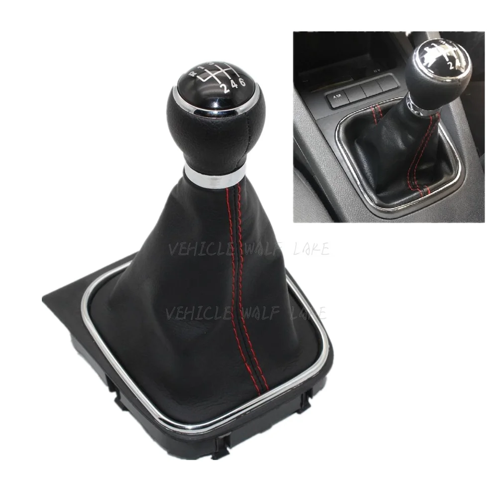 For VW Scirocco 2009 2010 2011 2012 2013 2014 Car-Stying 6 Speed Car Stick Gear Shift Knob With Leather Boot