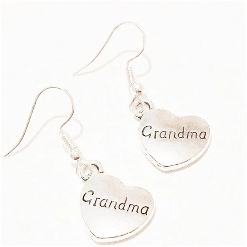 Grandma Heart Earrings Gift for Grandma, Christmas Gift, Earrings for Grandma, Grandma Jewelry