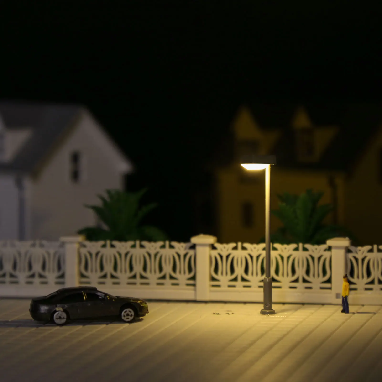 LD09 10 stücke Modell Layout Straße Lichter Plattform Lampen HO/TT/N/Z Skala LEDs mit Lampenschirm warm Weiß/Helle Weiß Landschaftsbau