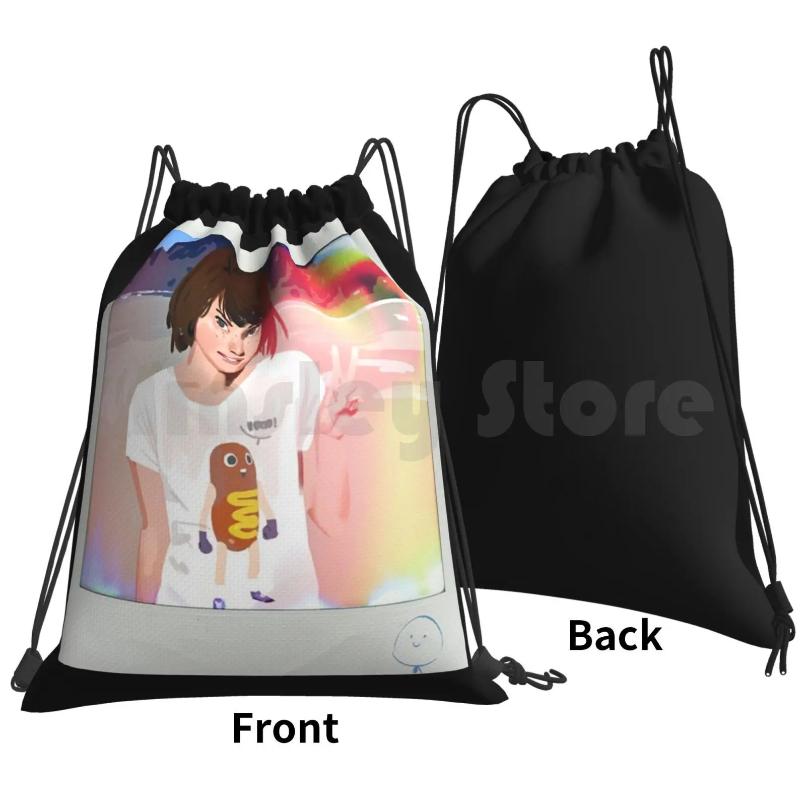 Max Life Is Strange Backpack Drawstring Bags Gym Bag Waterproof Max Caulfield Life Is Strange Life Is Strange Effect