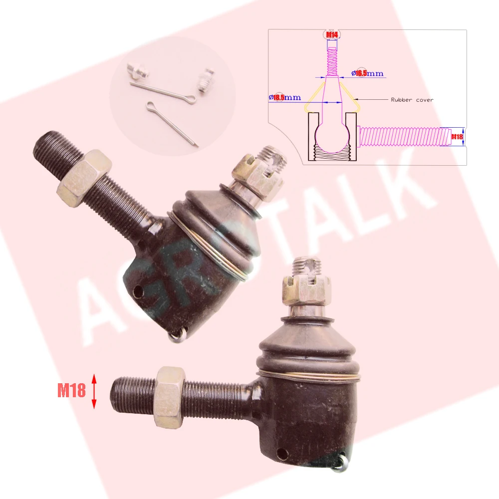 Set of steering joints Left and Right for Dongfeng DF250 / DF244 / DF254 / DFS 654C tractor , 800.31.020 / 800.31.023 / ....