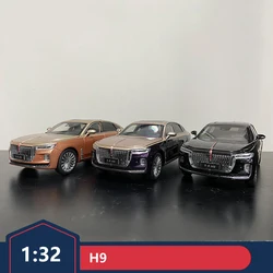 1:32 sound and light pull back Hongqi H9 car model car fine version children's toy Hongqi h9 car model