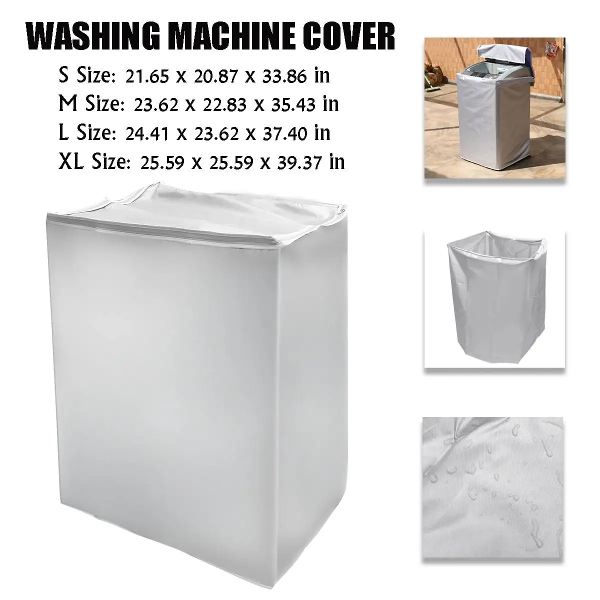 S/M/L/XL Automatic Roller Washer Sunscreen Washing Machine Waterproof Cover Dryer Polyester Dustproof Washing Machine Cover