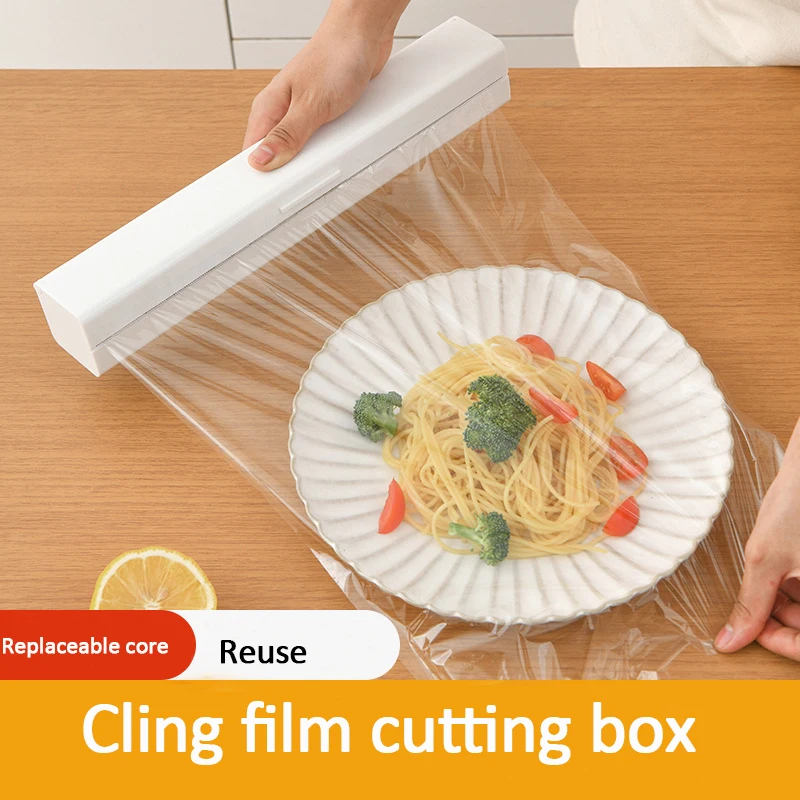 

Cling Film Cutter Plastic Foil Cling Film Wrap Dispenser with Cutting Blade Durabble Kitchen Storage Accessories