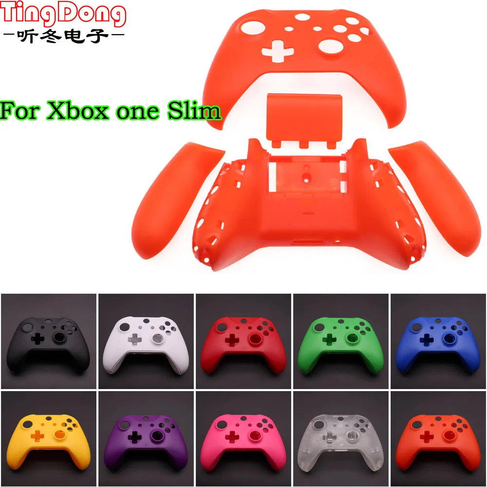 TingDong Replacement Back Shell For Xbox One Slim Matte Replace Side Grips Battery Cover For Microsoft Xbox One S Slim