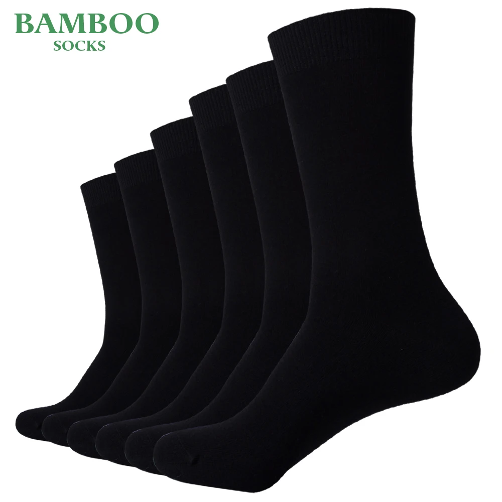 Match-Up  6 Pack Soft Mens  Bamboo Crew Socks Smell Control Cushioned Dress Casual Socks  7 Colors