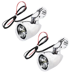 Chrome LED Auxiliary Light Kits For Universal Motorcycle Harley Touring Street Glide FLHX Softail With 1 1/4 32mm Engine Guards