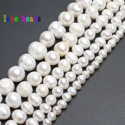 wholesale Natural freshwater pearl beads 4mm 6mm 8mm 9mm 10mm 11mm White Pearl Round Beads 15