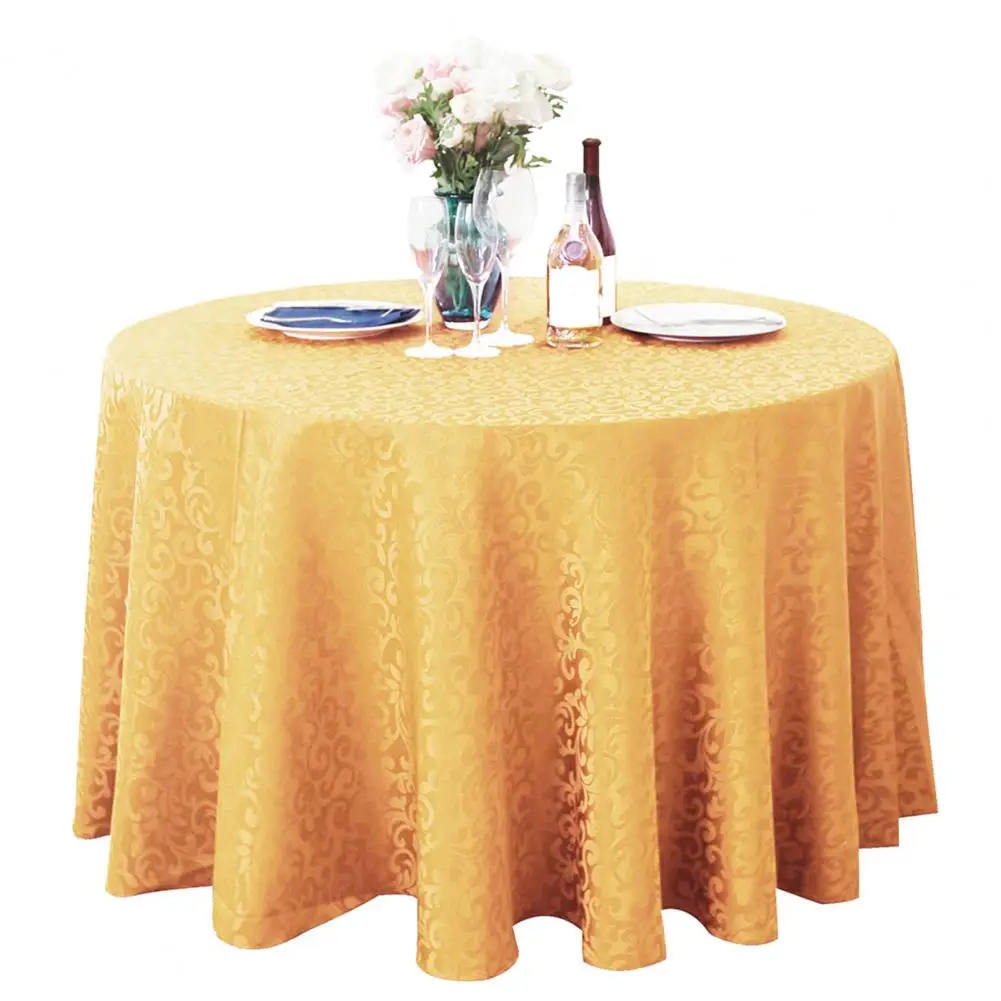 Solid color Tablecloth Tear Resistant No Fading Polyester Washable Round Tablecloth for Wedding Event Party Hotel Decoration