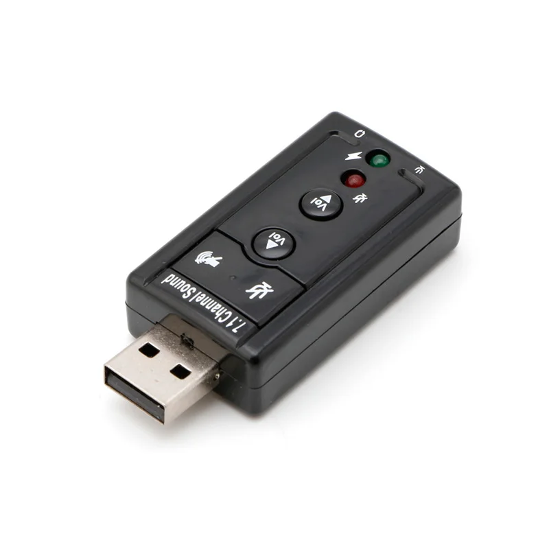 USB2.0 External 7.1 Channel 3D Virtual Sound Card Adapter PC Laptop Black Dropship