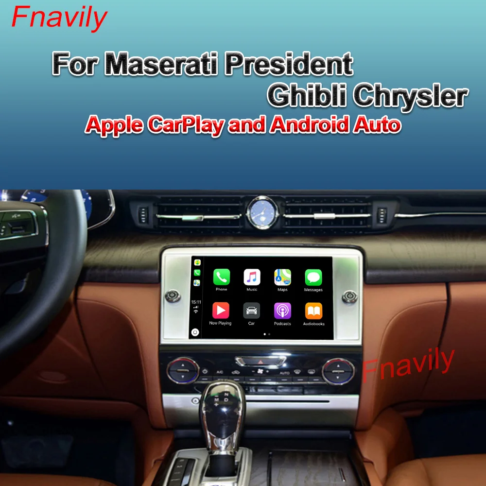 

Fnavily OEM Retrofit Wireless CarPlay For Maserati President Ghibli Chrysler Apple CarPlay And Android Auto Retrofit Kit 2011+