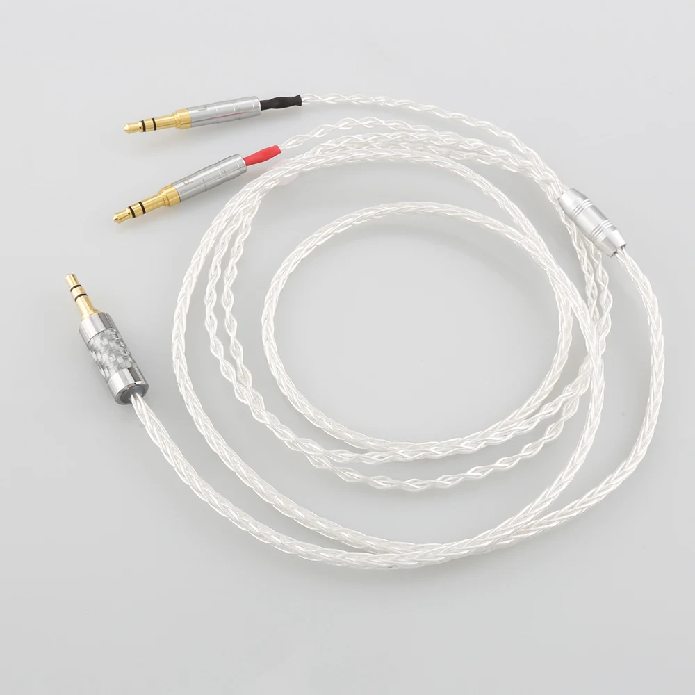 High Quality  8 Cores Silver Plated OCC Earphone Cable For Focal Clear Elear Elex Elegia Stellia