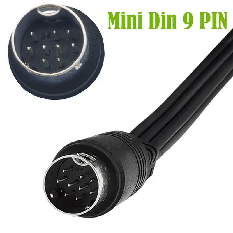 Mini DIN 9Pin to 6 RCA mini DIN 9-pin Male to 6RCA Audio and Video Cable 1.8M 6FT
