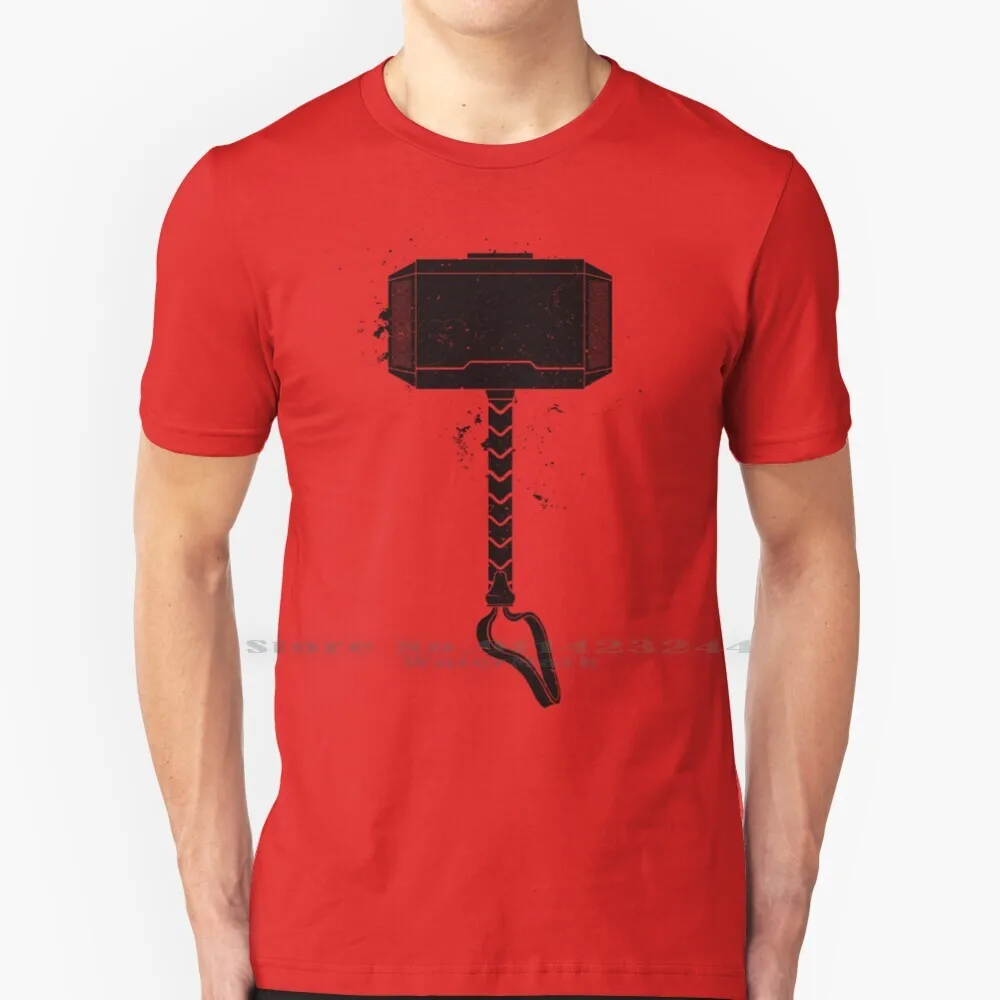 Mjolnir-Hammer Of The Gods T Shirt Cotton 6XL Hammer Mjolnir Norse God Heavy Superhero Thunder Vintage Distressed Weapon