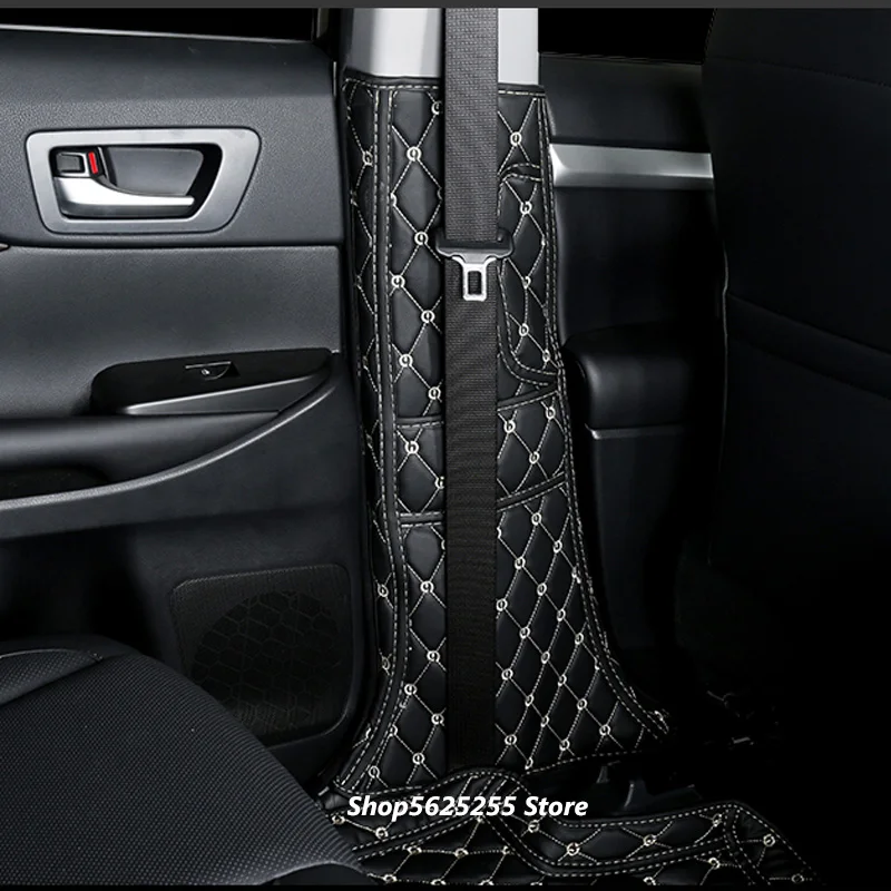 Car B Pillar Anti-kick Mats For Toyota Highlander 2017 2018 2019 2020 2021 Auto Interior Protector Side Edge Protection Pad