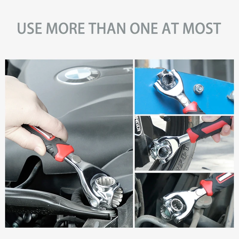 AIRAJ 8/52-in-1 Tiger Wrench Hand Tools Socket Works with Spline Bolts Torx 360 Degree Universal Furniture Car Repair Spanner