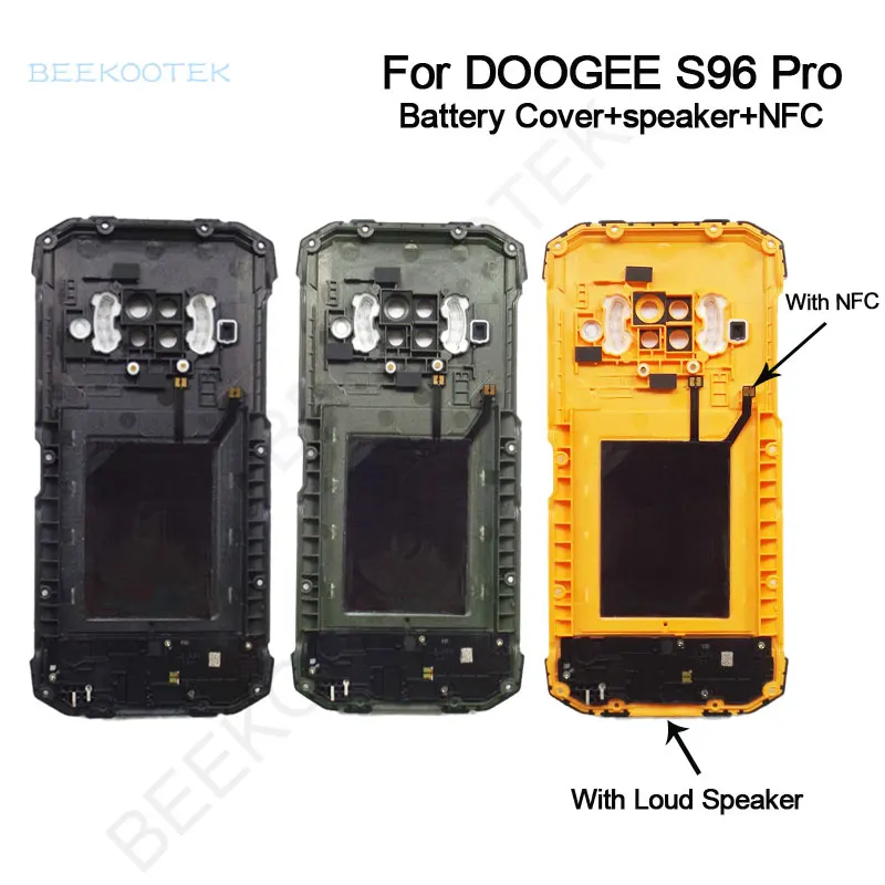 Original New Battery Cover Replacement Durable Back Case Mobile Phone with Speaker and NFC Accessory for DOOGEE S96 PRO