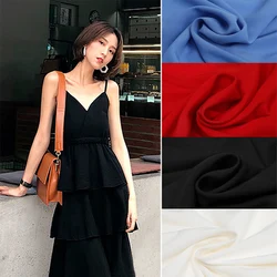 Plain Rayon Cotton Fabric By The Per Meter for Clothes Skirt Dress Sewing Summer Soft Textile Breathable Elasticity Bamboo Cloth