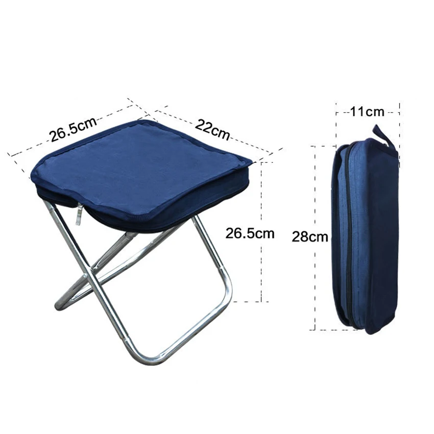 Folding Camping Stool, Compact Zipper Bag Size Travel Outdoor Folding Stool, Banquinho portátil para Camping Caminhadas Picnic Garden BBQ