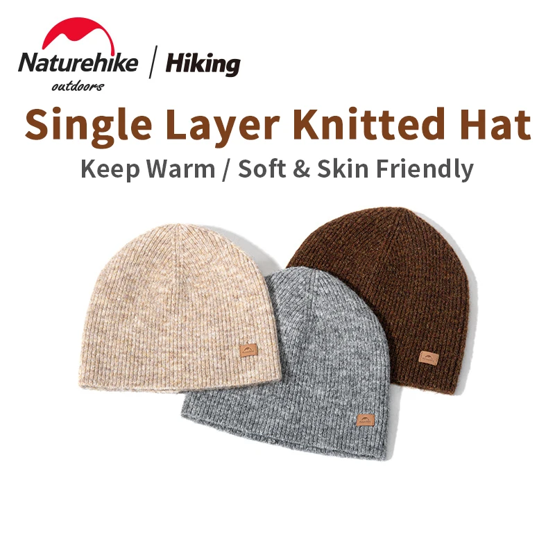 Naturehike Autumn Winter Single Layer Knitted Hat Skin Friendly Outdoor Keep Warm -5℃~15℃ Unisex Fashion Sports Cap 50g