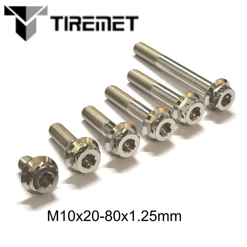 4Pcs M10x20-80mm 1.25mm Pitch Titanium Ti Bolts Screw for Bike Motorcycle Brake Caliper Cycling Bolt Ducati BMX Honda SanYang