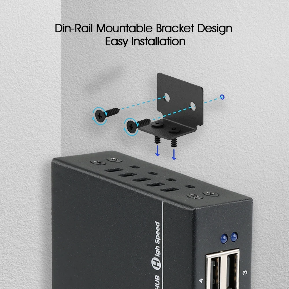 Imagem -05 - Gigabyte-metal Charger Hub Splitter Portas A143 Industrial Usb 3.0 Usb 2.0 Super Velocidade Trilho Din Suporte Montável A-142
