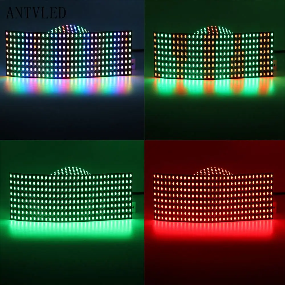 WS2812B LED Digital Flexible Individually Addressable Panel Light WS2812 8*8 ,16*16, 8*32 Module Matrix Screen,DC5V