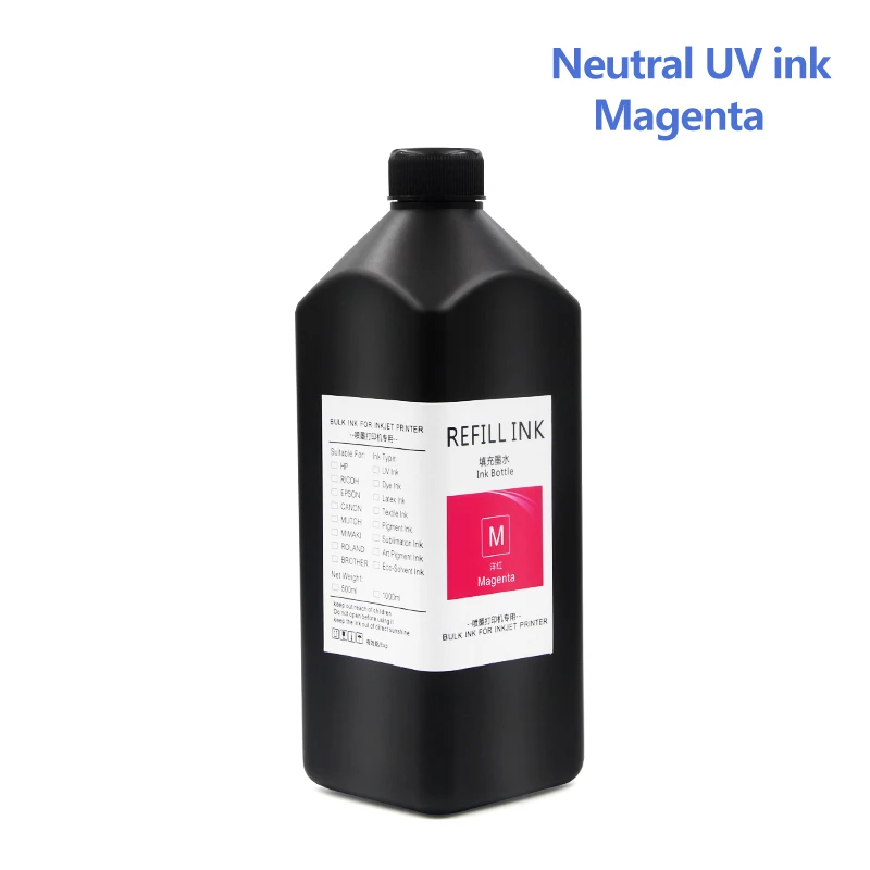 Tuta morbida con inchiostro UV per EPSON DX4 DX5 DX7 DX10 XP600 TX800 testina di stampa per stampante Flatbed stampa materiali morbidi duri 1000ml/bottiglia