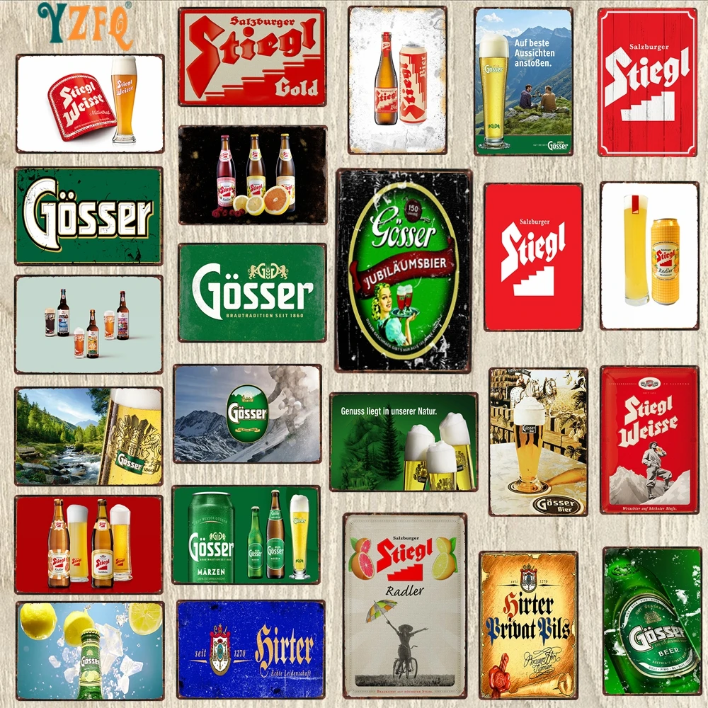 Austria  Beer Metal Tin signs  Plaque Metal Vintage Wall Bar Home Art Retro Craft Cinema Decor 30X20CM DU-9311A