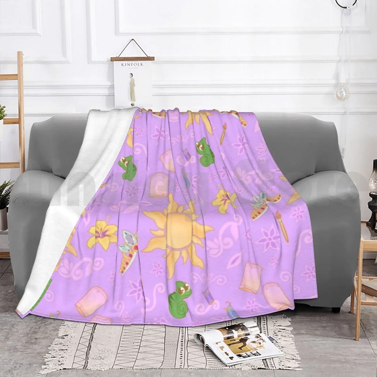 Pattern Blanket Fashion Custom Tangled Princess Princess World Pascal Tangled