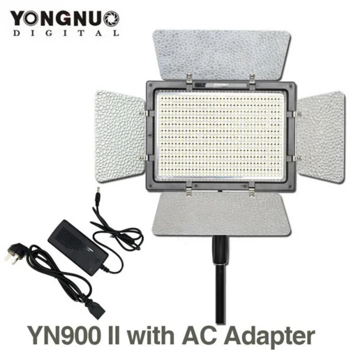 YONGNUO YN900 II with AC Power Adapter,YN-900 High CRI 95 Bi color 3200K-5500K LED Video Light Panel for Photography shooting