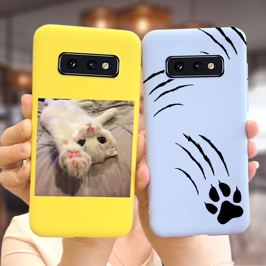 Silicone Case For Samsung Galaxy S10 S10E S10+ Case Cute Candy Painted Soft TPU Cover For Samsung S10 S10E S 10 Plus Phone Cases