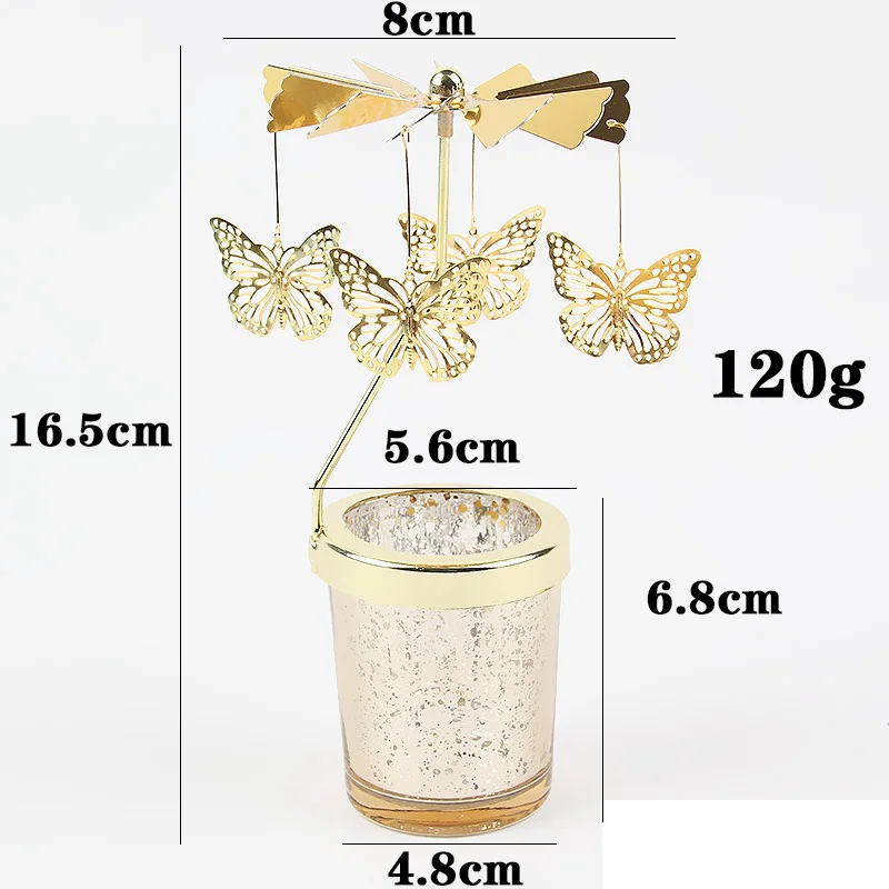 Snowflake Deer Fairy Rotating Candlestick Metal Candle Holder Tray Romantic Wedding Home Decoration Christmas Ornament