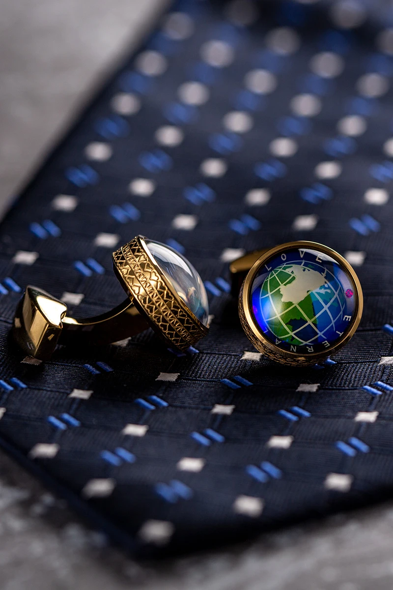 KFLK Luxury Shirt Gift Designer Cufflinks for Mens gift Brand Wedding Cuff links the earth globe Button  male High Quality