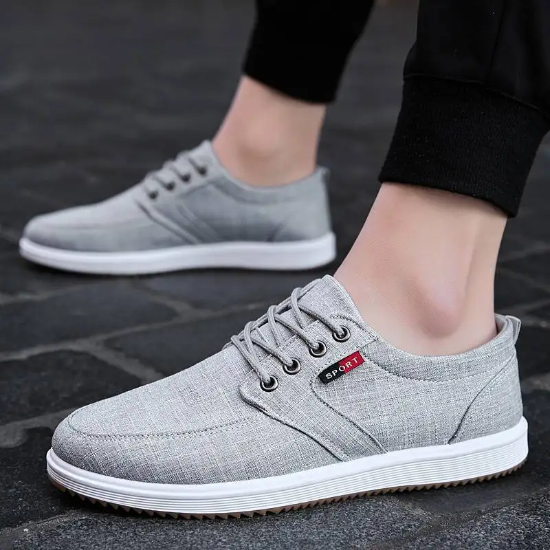 Canvas Men Vulcanize Shoes Fashion Classic Casual Shoes Men Comfortable Lace Up Flats Male Lightweight Breathable 2020 Mew