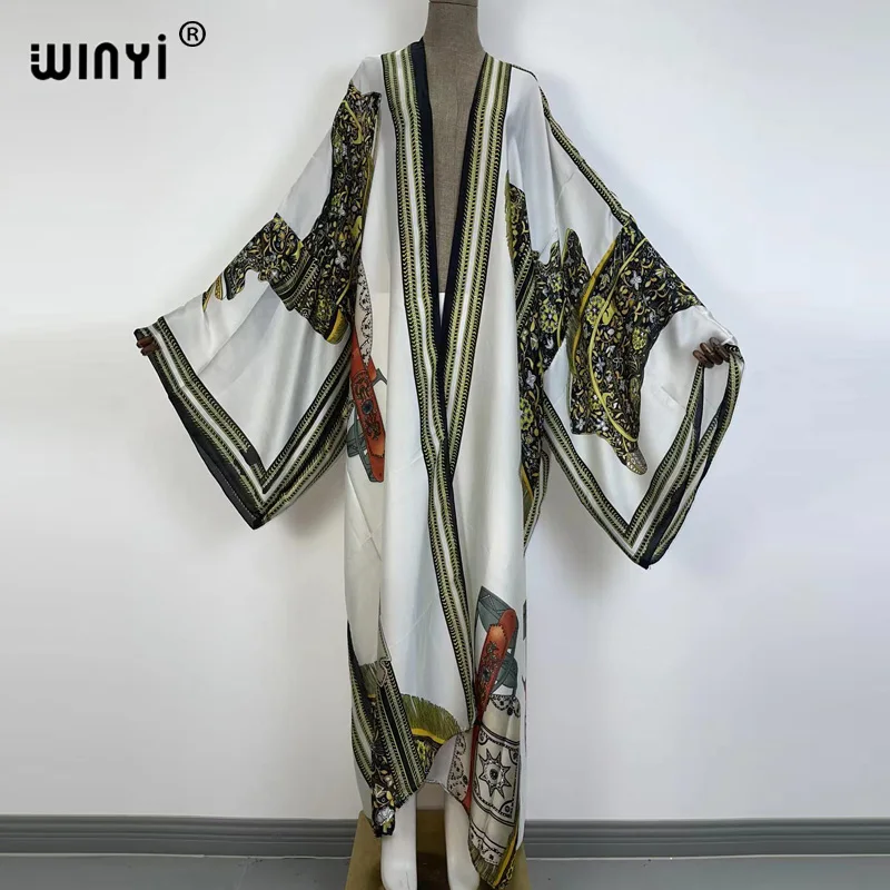 Kimonos Women sukienka robe longue Long Sleeve Cardigan Female Blouse Loose Casual beach Cover Up boho dress Blusas party kaftan