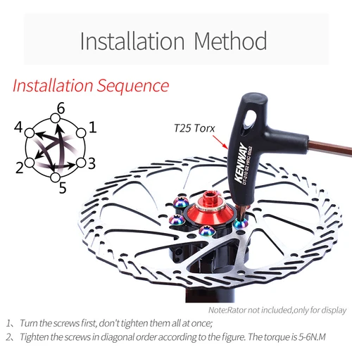 Imagen 2 del producto RISK 12 unids/bolsa bicicleta de carretera de montaña TC4 titanio M5X10mm tornillos de fijación de Rotor de freno de disco T25 Torx cabeza redonda