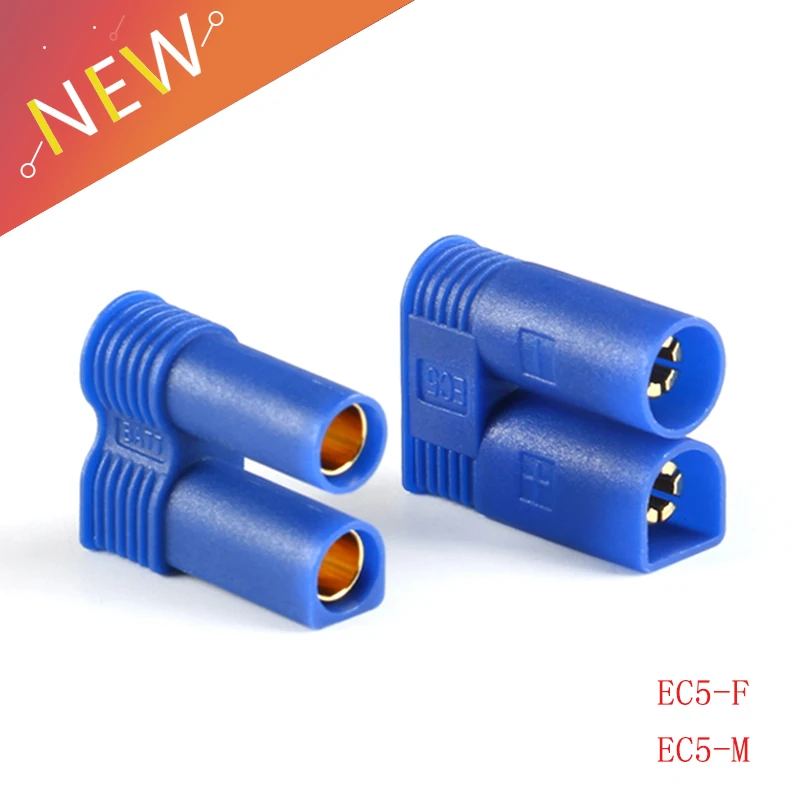 1 Pairs/Lot EC5 Plug 5mm Bullet Connectors10A RC LiPo Battery Charge Adapter M/F Connector For RC Part