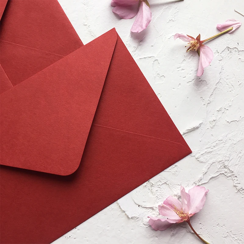 Red Envelope Vintage Luxury Paper Envelope For Wedding Party Invitation Envelope Gift Envelope 10.5x15.5CM