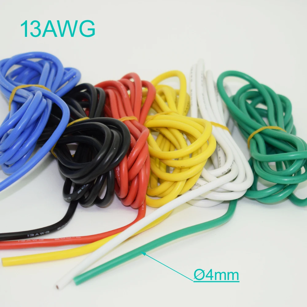 

10M/33ft 13AWG Flexible Soft Silicone Wire Tin Brass RC Electronic Cable 6 Colors