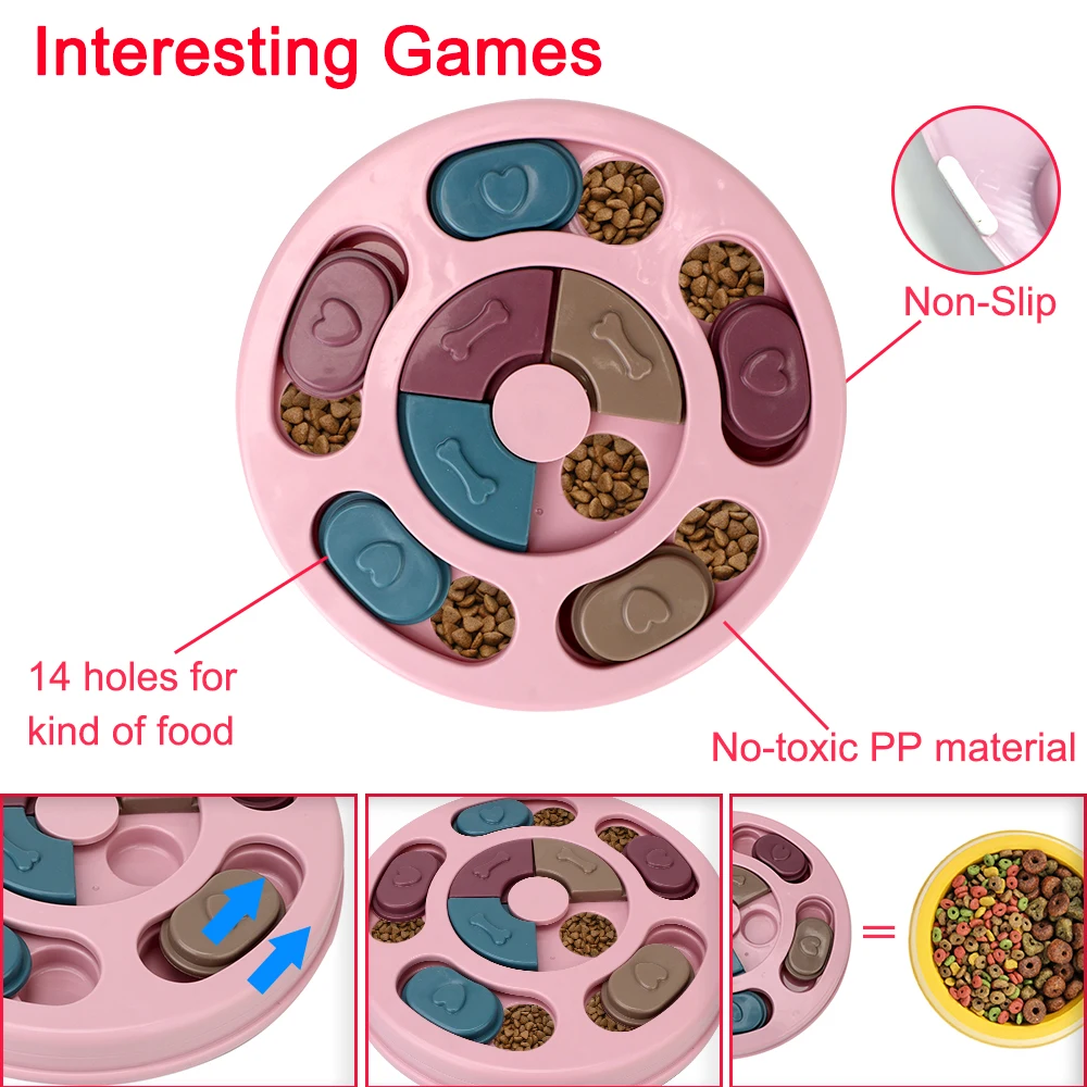 Für kleine mittelgroße Hunde welpen trainings spiele Feeder erhöhen iq Hund langsam essen Schüssel Haustier Puzzle Spielzeug interaktive Abgabe Fütterung